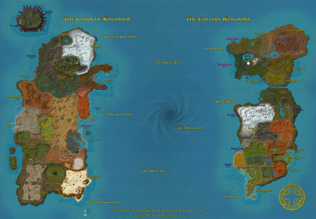 World of Warcraft Azeroth World Map